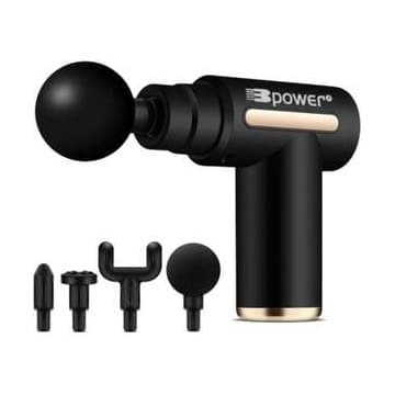 מיני אקדח עיסוי נטען עם 4 ראשים שחור מבית Bpower