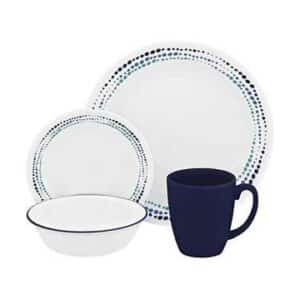סט צלחות 16 חלקים ל-4 סועדים דגם Ocean Blues מבית Corelle