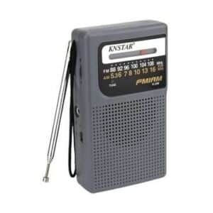 רדיו נייד טרנזיסטור K-266 אנלוגי AM/FM קומפקטי אפור מבית KNSTAR