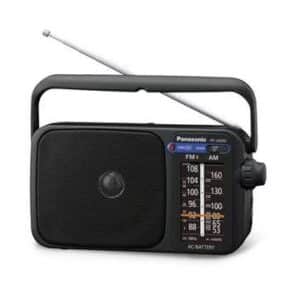רדיו טרנזיסטור נייד RF-2400D AM/FM עם ידית נשיאה שחור מבית Panasonic