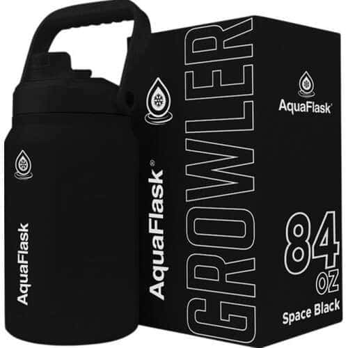 בקבוק תרמי Growler V2 2484 מ"ל שחור מבית AquaFlask